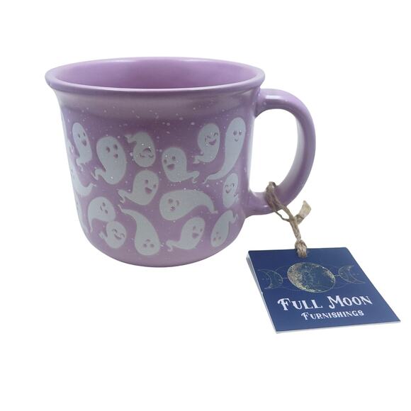 NWT Pink Ghost Mugs by Full Moon Furnishings - Set of Two - Camp - Matte - Picture 8 of 11